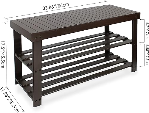 Miniatura 44 de SMIBUY Zapatero de bambú, organizador de zapatos de 3 niveles, estante de almacenamiento para entrada, pasillo, baño, sala de estar (natural)