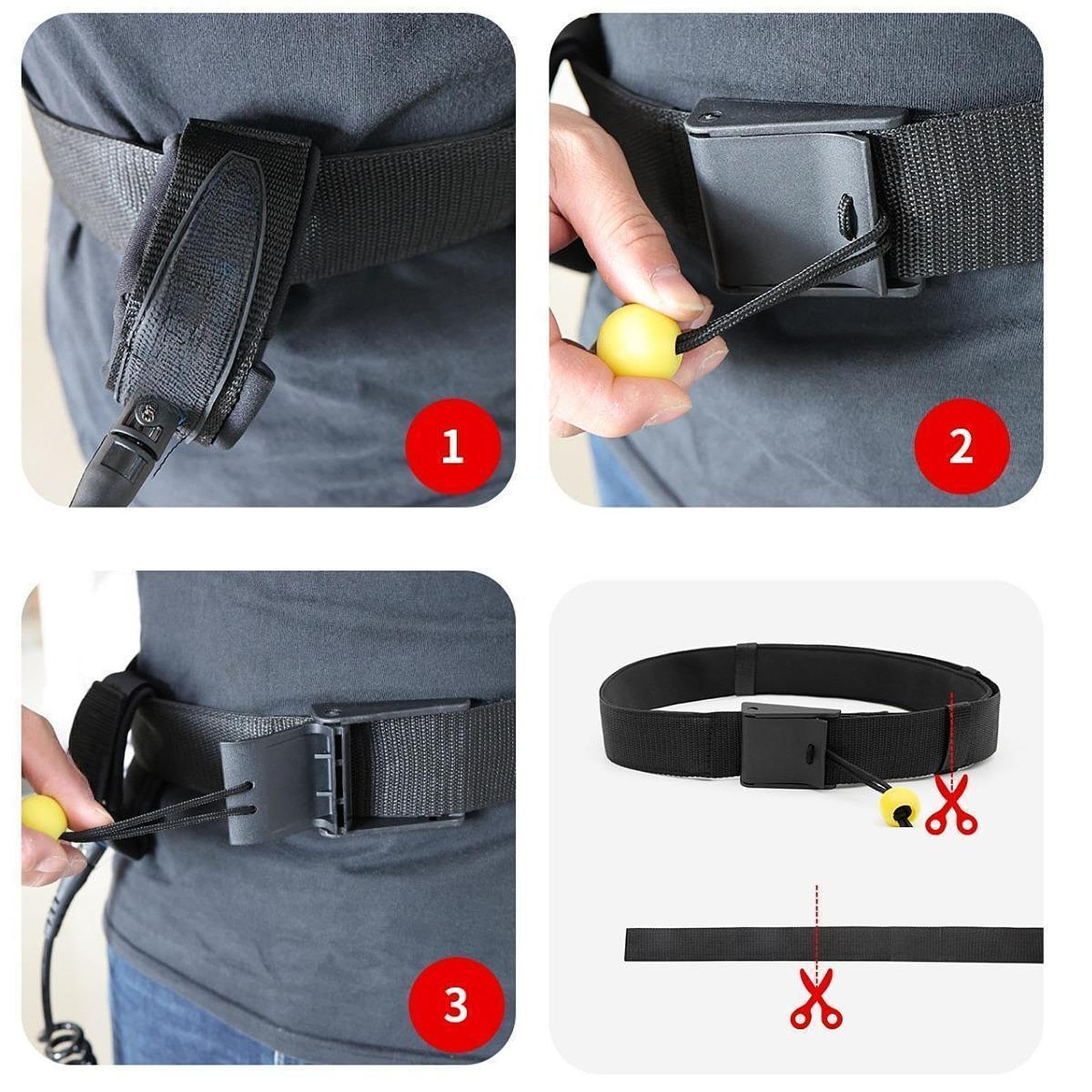 SUP WAIST BELT LEASH】8.0黒サップウェストベルトリーシュ SUP WAIST