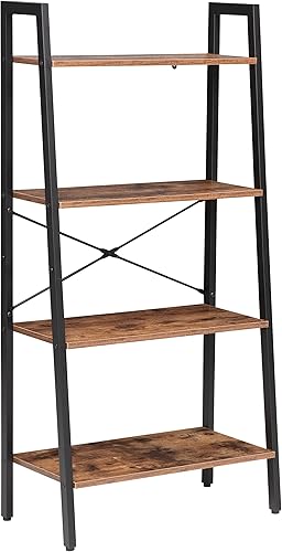 Miniatura 8 de JJS Estantería industrial de 4 niveles, estantería rústica independiente, estante de almacenamiento para plantas para sala de estar, oficina en