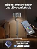 DREO 40 Inch Smart RGB Pedestal Fan, 20dB Silent Standing Fans for Bedroom, 120°+120° Oscillating Cooling Fan, Wi-Fi/Voice Control, DC Motor, 9 Speeds, 6 Modes, 12H Timer, 90 ft Circulator, Silver - 3