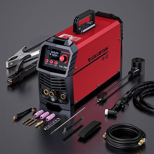 Miniatura 22 de ARCCAPTAIN DC 5 en 1 soldador TIG con pulso, soldador multiproceso de 200Amp con HF TIG/elevación TIG/pulso TIG/punto TIG y palo, máquina