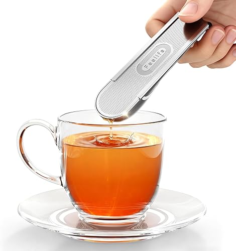 Miniatura 9 de Infusor de té para té de hojas sueltas, infusor de cuchara de té 2 en 1, coladores de té de malla fina para té suelto, taza individual, té de hojas