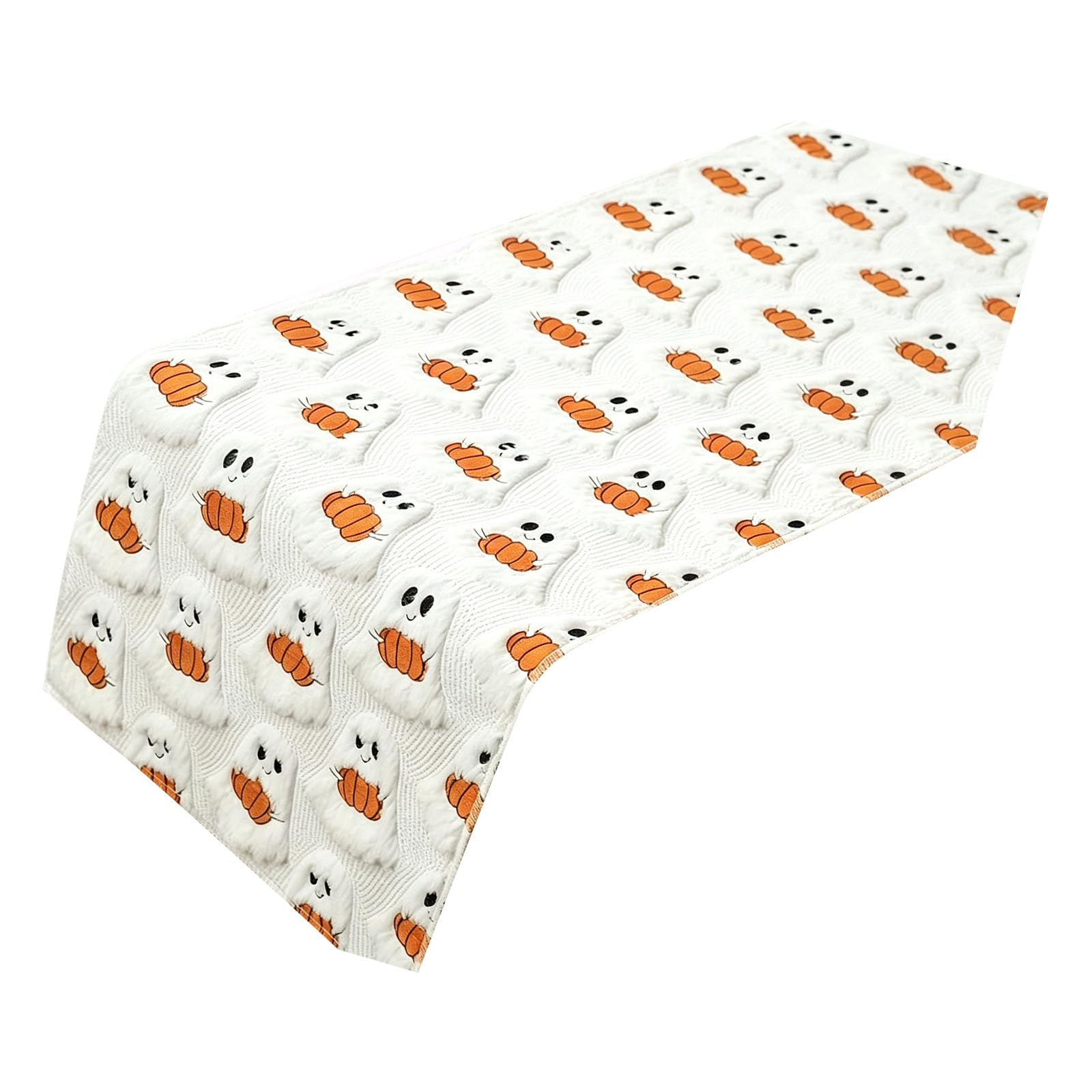 Harvest Table Runner with Pumpkin Theme and Raised Texture for Halloween Dining Table and Entryway Console Styling Harvest Accent Seasonal Scarf Tabletop Runner Autumn Dining Linen Console Decor Bed