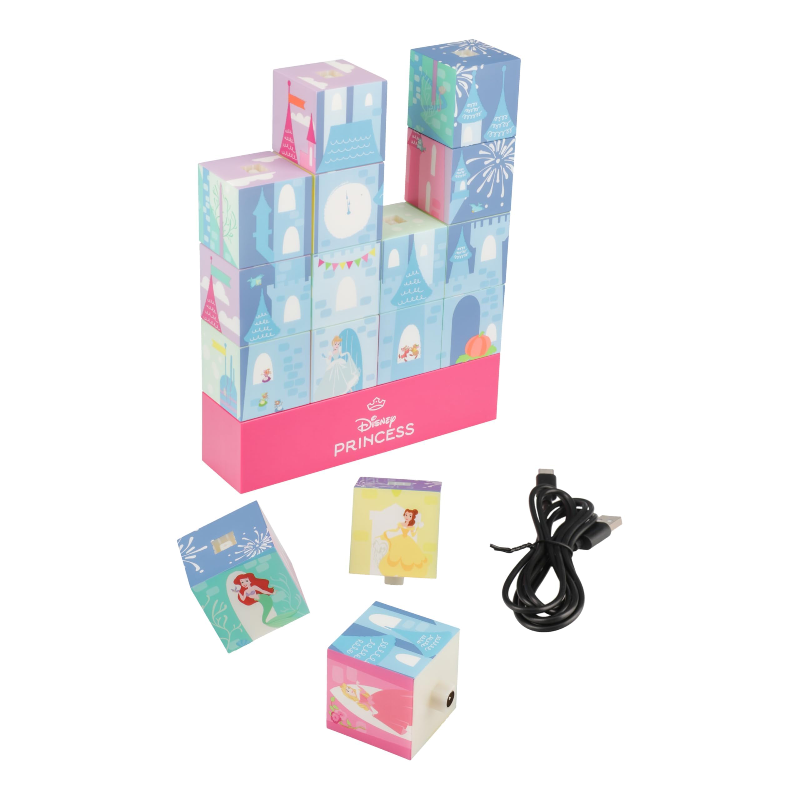 Paladone Disney Princess Castle Light, Officially Licensed Building Blocks Lamp, Gifts for Girls, Bedroom Décor, Pop Culture Merchandise