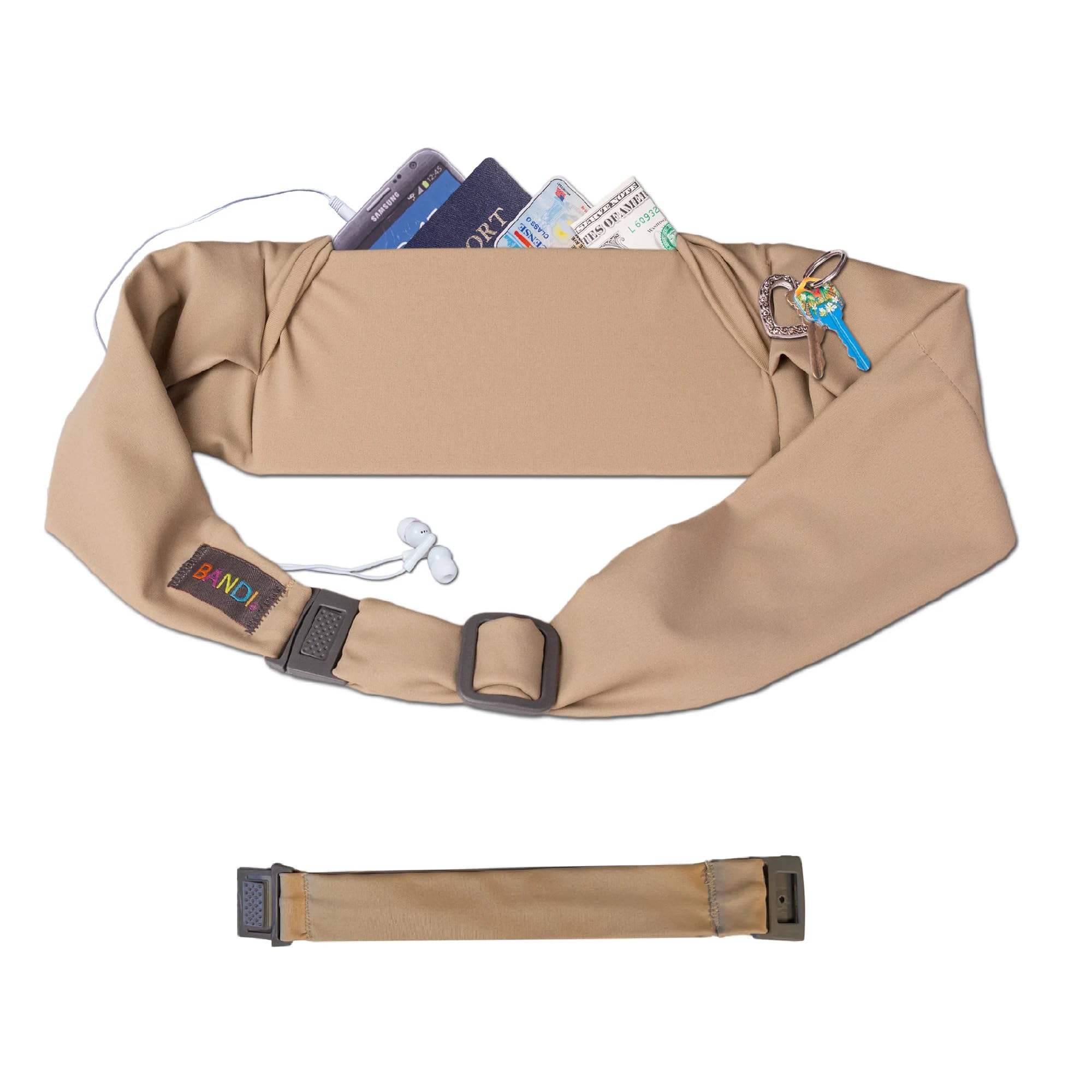 BANDI Plus Size Fanny Pack for Women - Travel-Ready Pocket Belt with Secure Hidden Money & Running Belt for Phone, Passport, Keys, & Medical Devices,