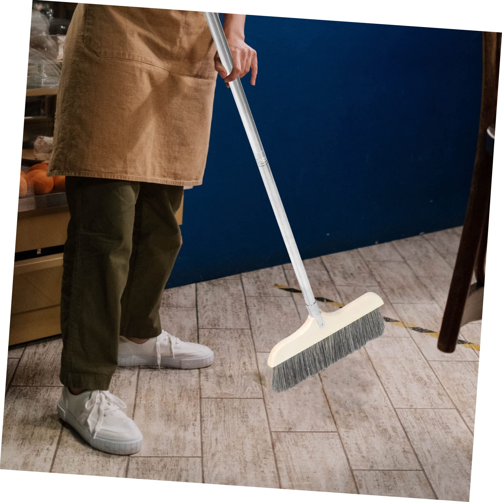 HAWILLOSCH Soft Bristle Cleaning Brush House Broom for Dust Hair Floor Cleaning Collapsible Rv Broom Set Indoor Outdoor Use