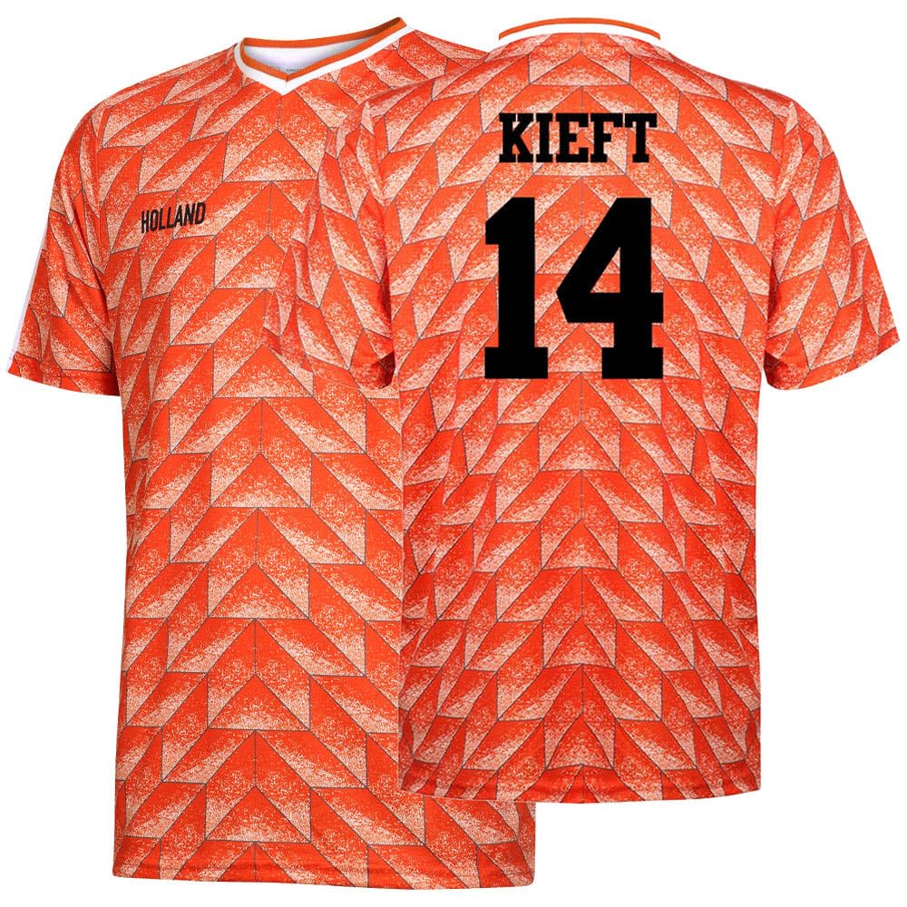 EK 88 Fußballtrikot Kieft - Niederlande - Orange - Kinder und Erwachsene - Jungen - Herren - Sportsachen - Geschenke - Sport t Shirt - Sportbekleidung