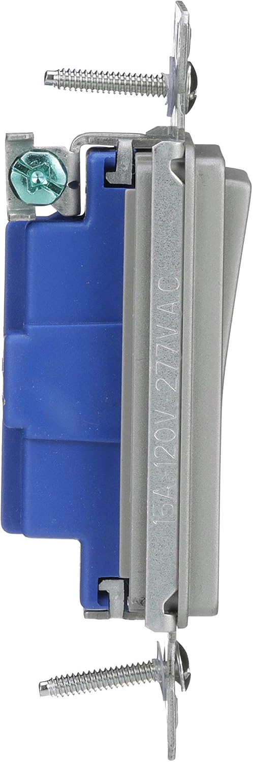 Eaton 7501SG-K-L Single Pole Designer Switch, Silver Granite