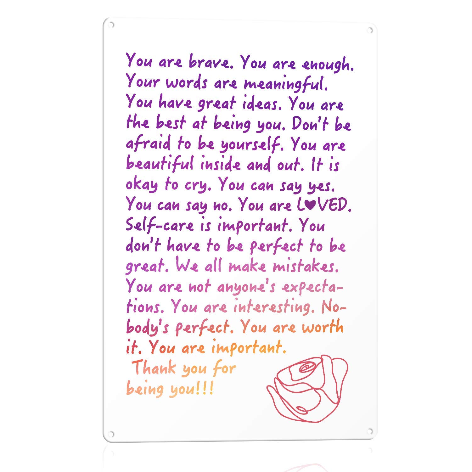 Buy N\C You are EnoughLovedImportantInspirational Wall Art Metal