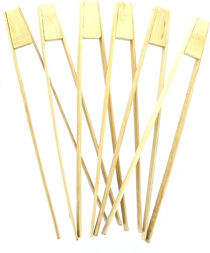 Miniatura 4 de Pinzas de madera de bambú para ensalada y pasta Kitchen Essentials Lote de 6