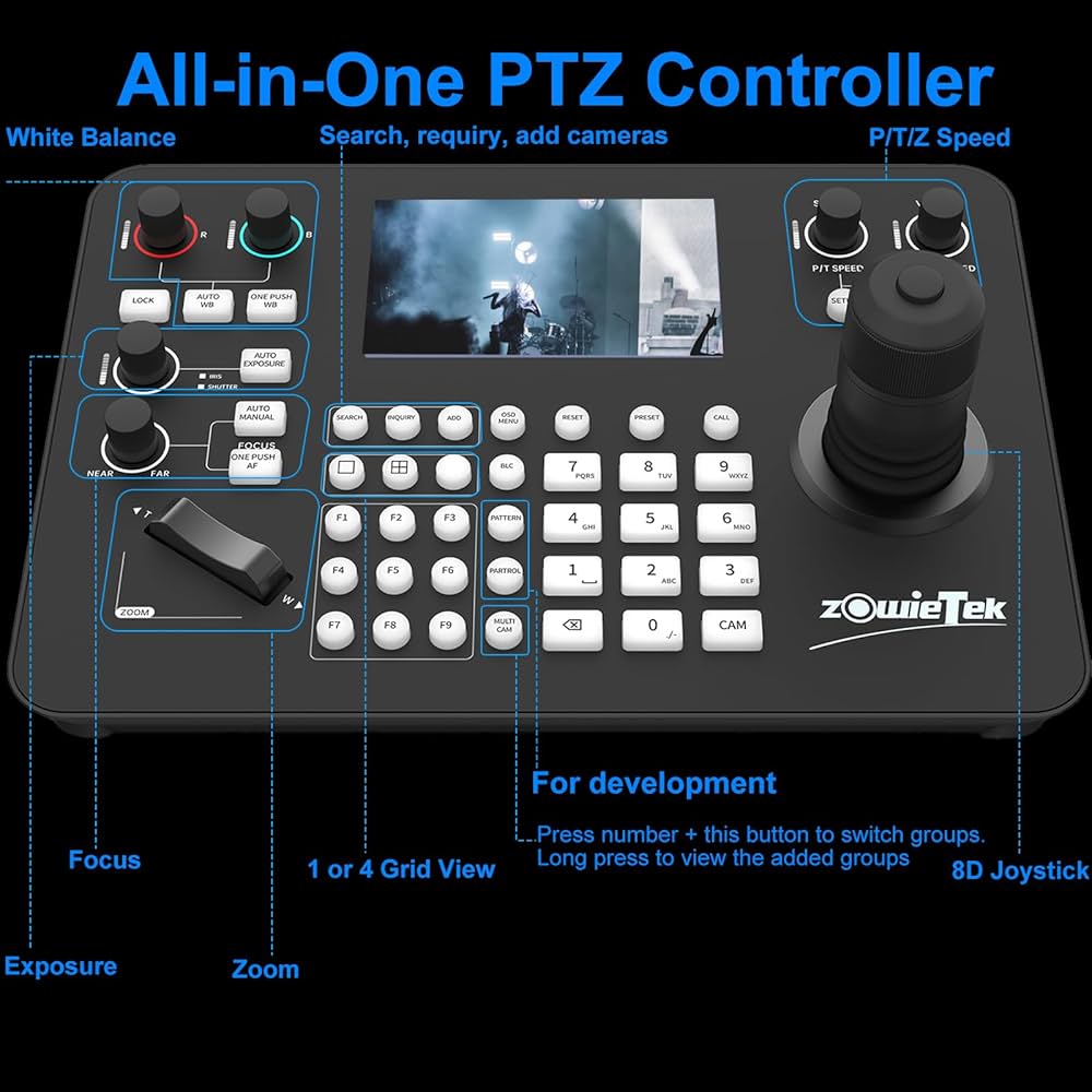 Amazon.com: Zowietek PTZ Controller Joystick Keyboard