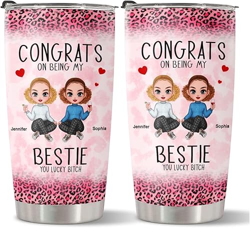 Miniatura 4 de Bff Gifts Ideas, Congrats On Being My Bestie You Lucky Bich Funny, vaso personalizado, regalos para mejor hermana, taza de viaje de acero inoxidable