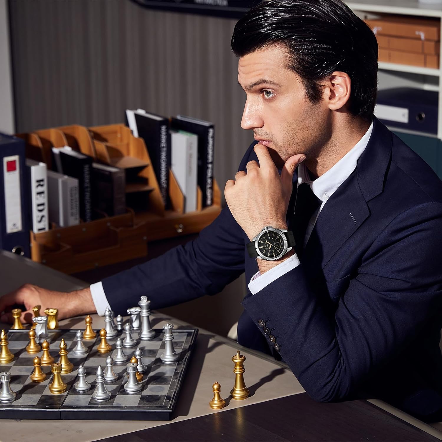 SAPPHERO Men's Watch Military Sports Watch 50M Water Resistant Luminous Pointer 3 O'Clock Date Window Durable Adjustable Nylon Strap Casual Watch for Men - Image 3