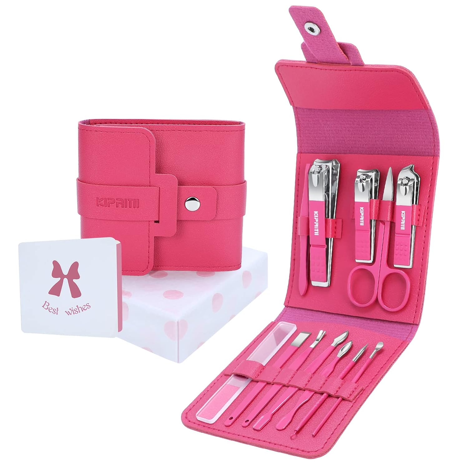 KIPRITII 12 in 1 Super Value Manicure Set Gift, Professional Nail Clippers Pedicure Kit, Exquisite Personal Pedicure Tools Nail Kit Clipper Set for Women