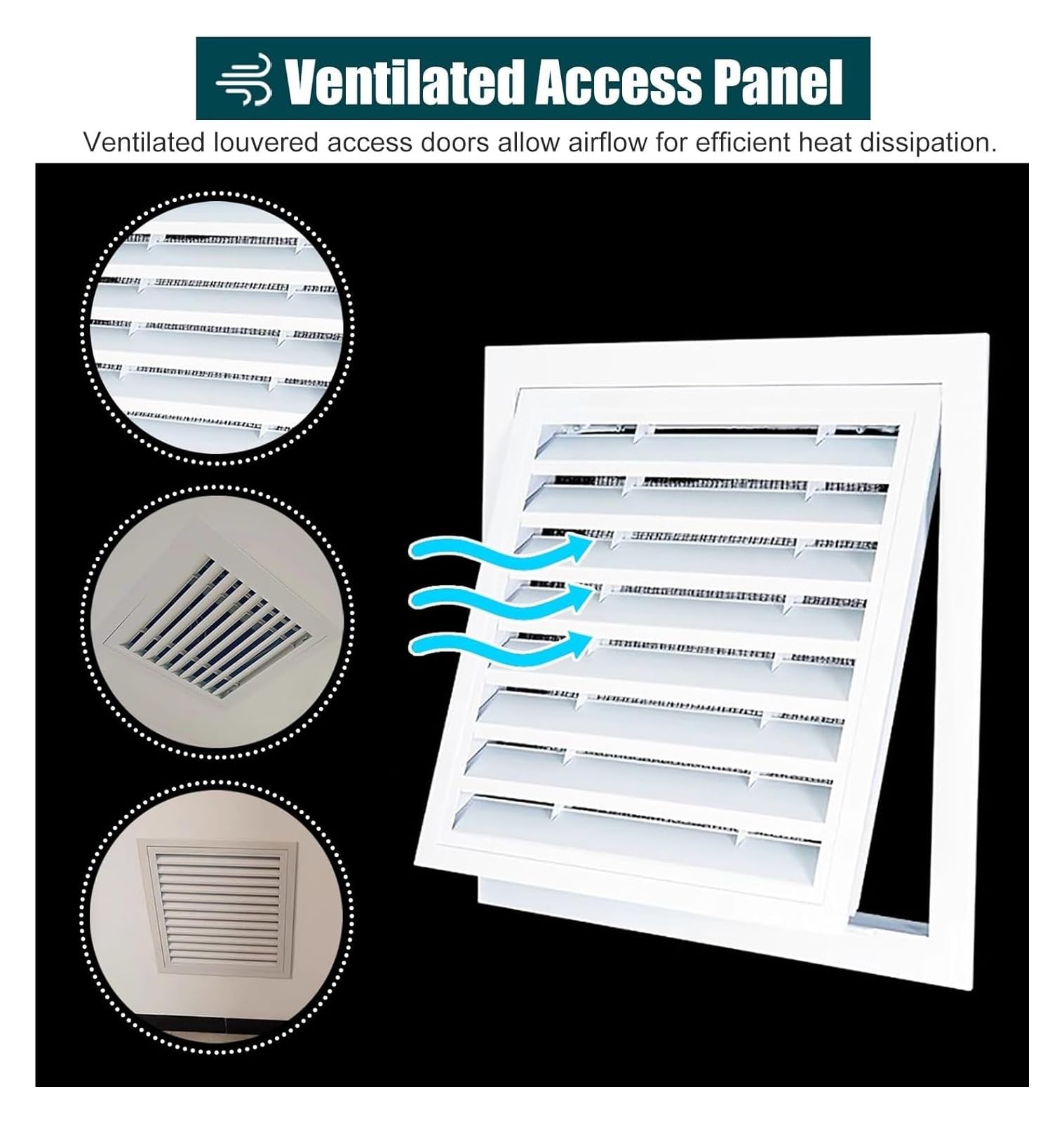Panel de acceso con rejilla para techo, panel de yeso ventilado para fontanería y acceso eléctrico, múltiple (70 x 55 cm / 28x22in)