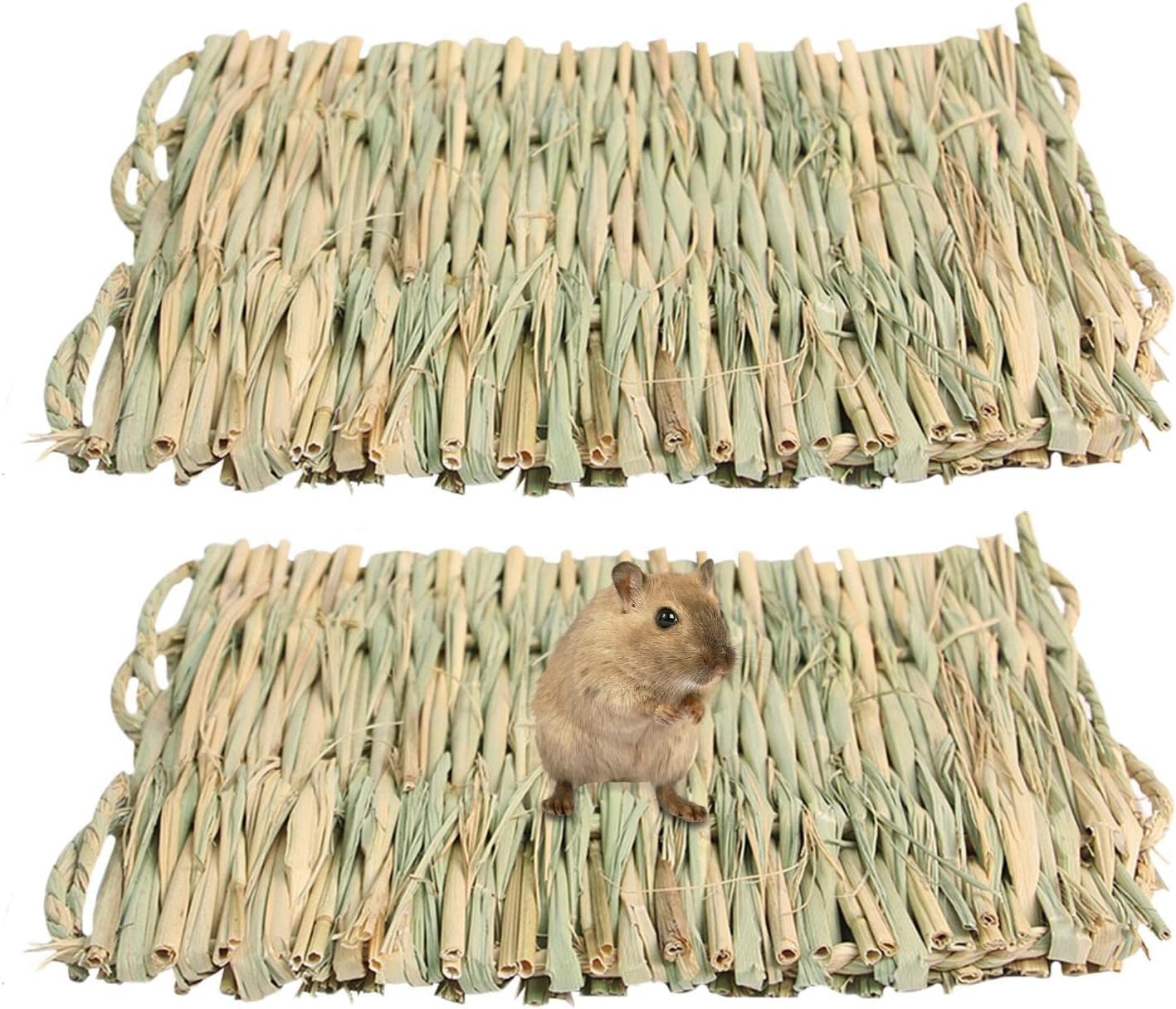 Lecerrot Estera de Hierba de Conejito | Esteras de Paja para Conejos para jaulas - Bunny Mat Bunny Grass Bed Nest Play Chew Toys para Rabbit Hamster Chinchilla Squirrel