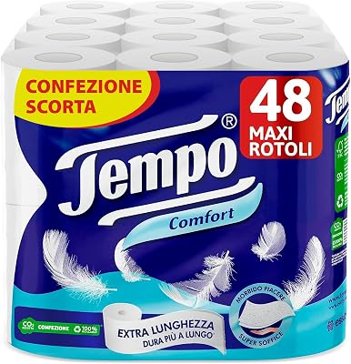 Tempo Carta Igienica Comfort, Morbida E Resistente - 48 Maxi Rotoli