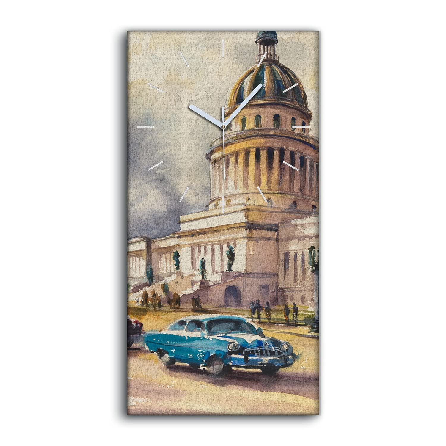 Horloge sur Toile Silencieuse sans Tic-Tac Tableau Voiture Américaine 30x60