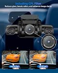 HUPEJOS Dash Cam à l'intérieur avant et arrière, libre 128G Carte incluse, 4 Chaîne 360° Affichage de la caméra Dash 4K 2160P/UHD, AI Moniteur de conduite de fatigue, 5G WiFi GPS, 8 IR Lampes Vision nocturne, 24H Mode de stationnement(V8PRO)