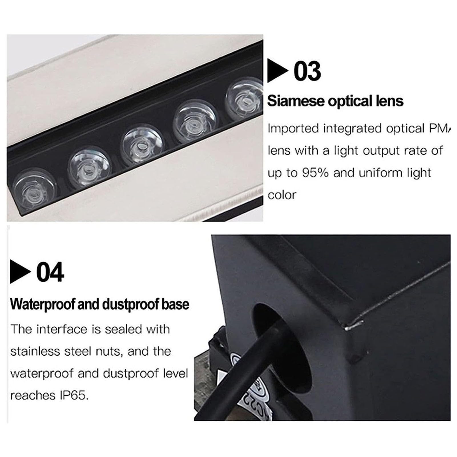 Luz De Jardín Enterrada - Foco LED Empotrable Para Exterior, Luz Subterránea Rectangular CA 85-265V, Luces De Paso Para Escalera De Entrada Pasillo Impermeable IP65(Blue,24W)