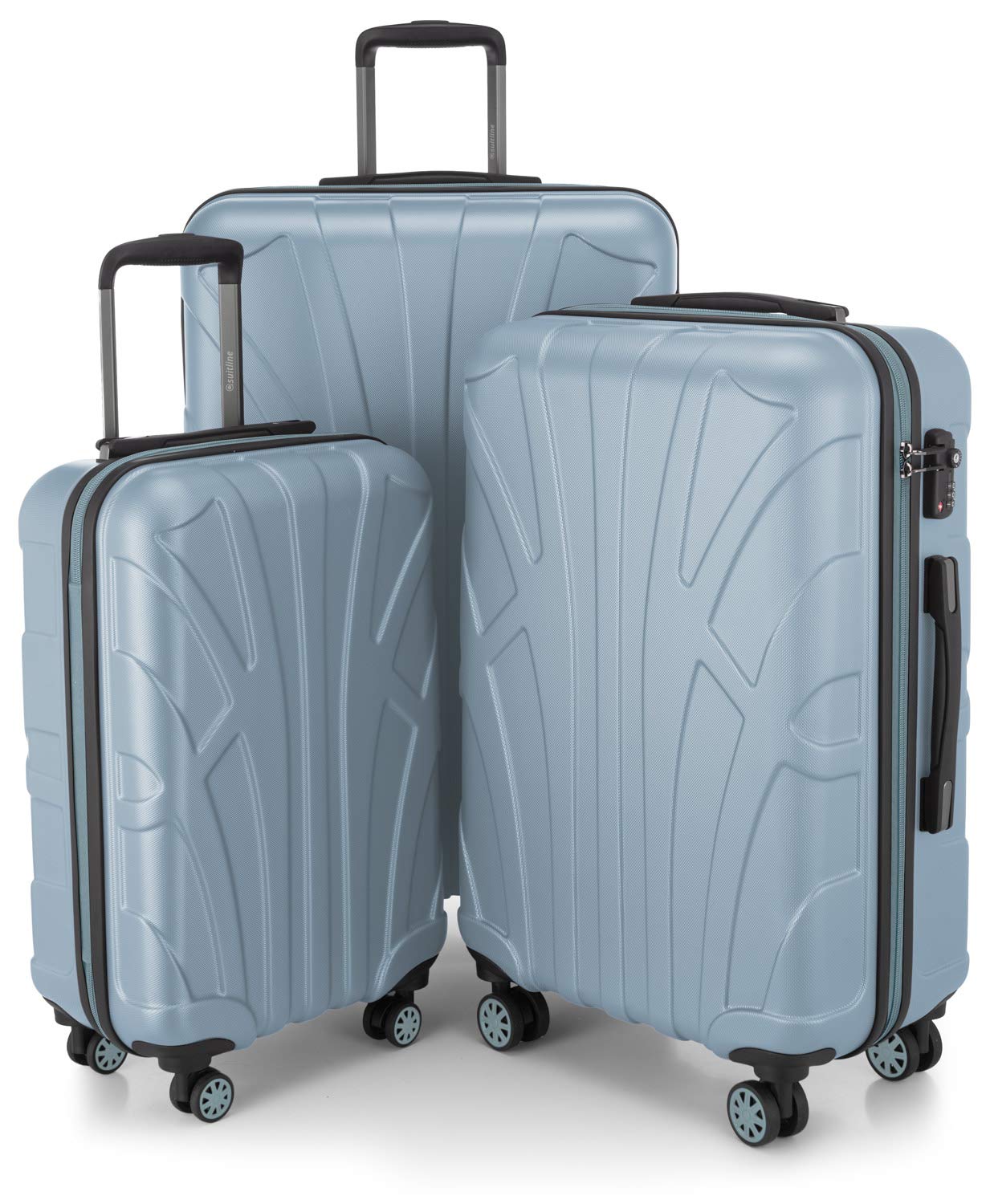 Suitline - Maleta de Mano rígida, Trolley 4 Ruedas, TSA, 55 cm, Aprox. 34 litros, 100% ABS Mate, Azul Oscuro — view 128