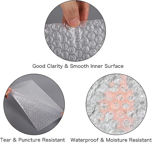 Miniatura 3 de Bolsas de burbujas transparentes de 6 pulgadas x 10 pulgadas, 50 bolsas de amortiguación, bolsas de doble pared gruesa de espuma a prueba de golpes