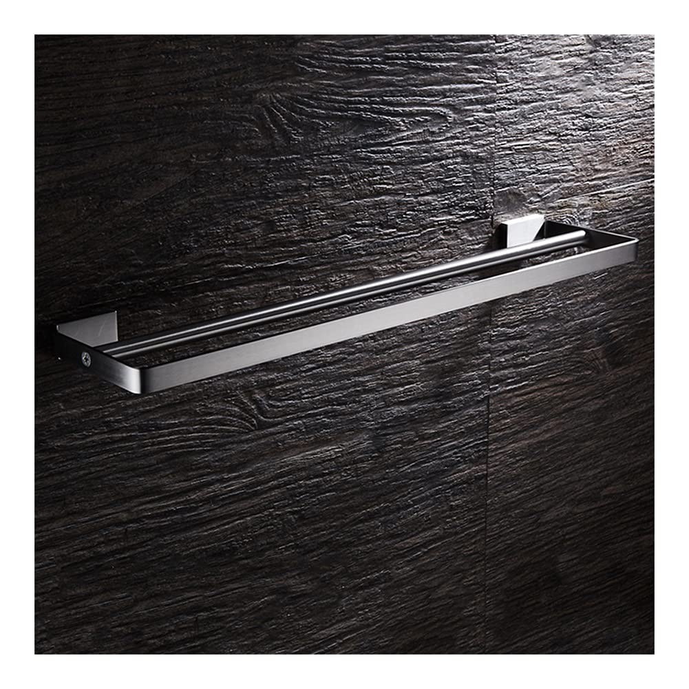 Toallero de acero inoxidable con doble estante de almacenamiento para pared