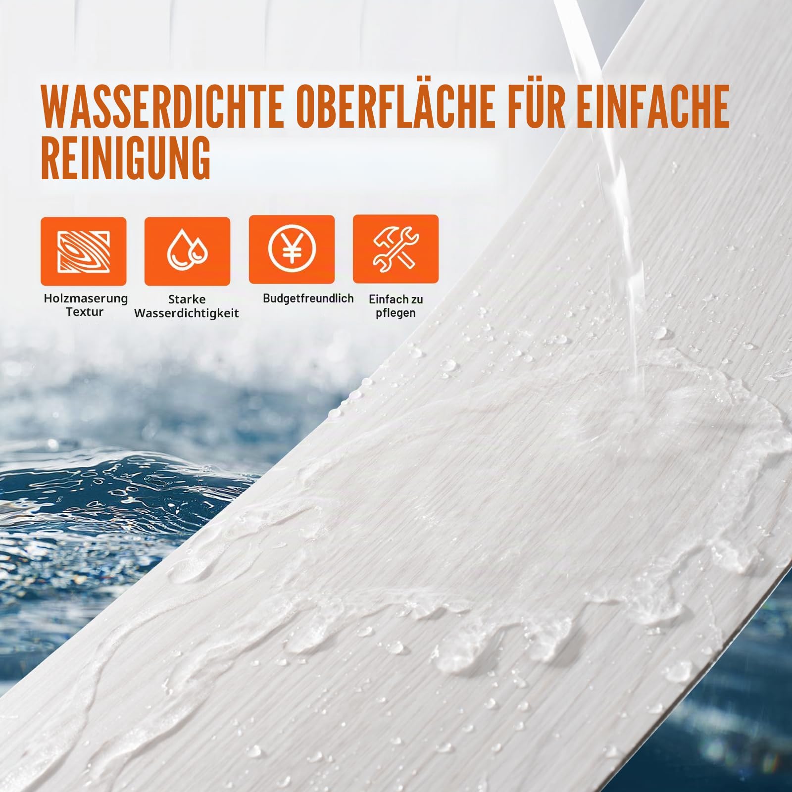 VEVOR Selbstklebende Vinyl-Bodenfliesen, 91,4 x 15,2 cm, 36 Fliesen, 2,5 mm dick, zum Abziehen und Aufkleben, hellgraue Holzmaserung, DIY-Bodenbelag für Küche, Esszimmer, Schlafzimmer und Badezimmer
