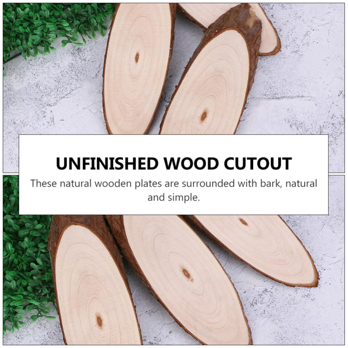 5 Piezas Rebanada de Madera Recortada Ovalada de Madera sin Terminar, Beige, para Pintar, Pulida, DIY Manualidades, Decoración de Fiestas, Ventanas y Árboles de Navidad