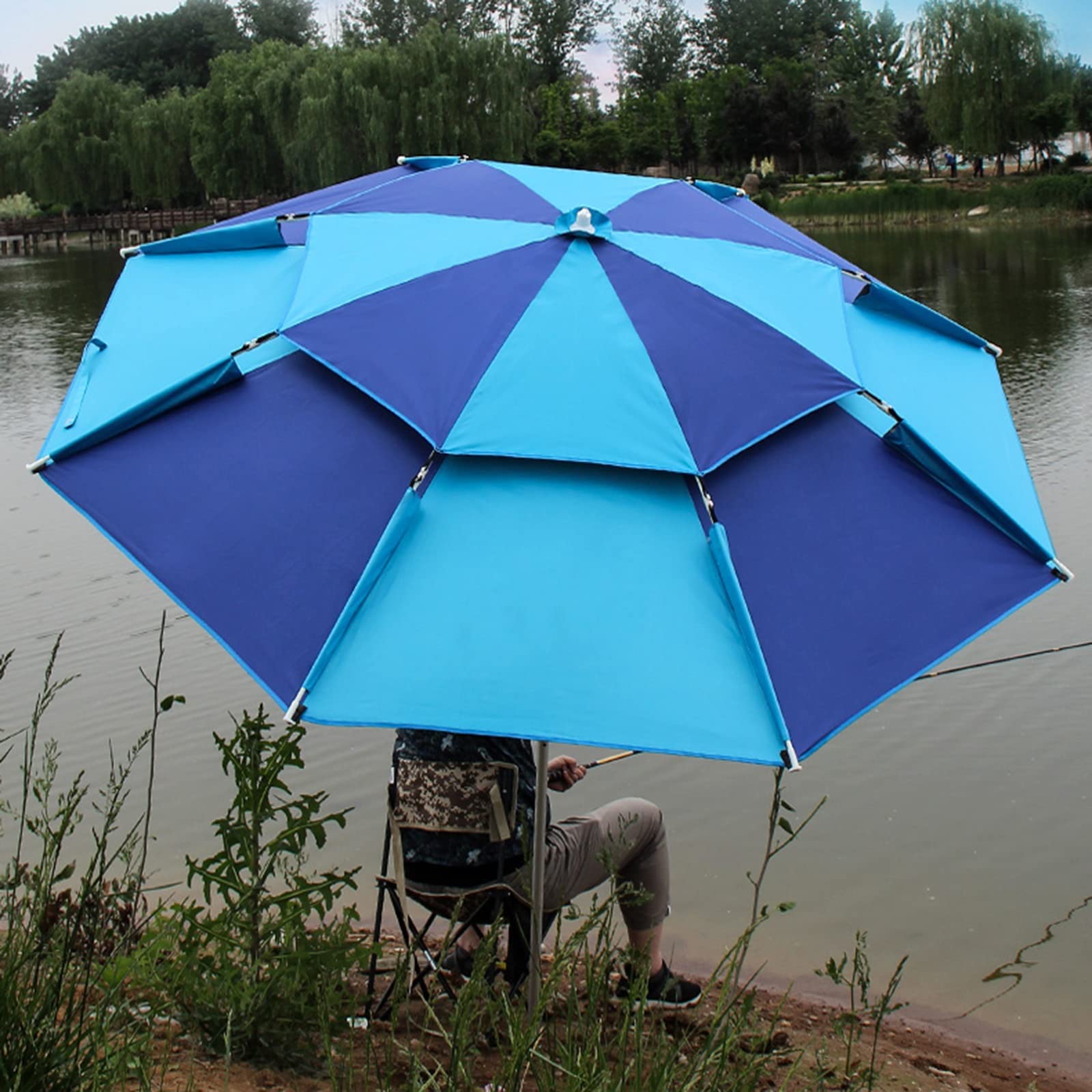 Parasol ogrodowy Parasol Zewnętrzna osłona przeciwsłoneczna Parasole wędkarskie, Możliwość kąpieli pod prysznicem, Ochrona przed słońcem, Obrotowy o 360°, Z ulepszonym słupkiem pod parasolem,