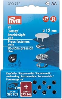 Prym 390770 - Botones a presión (12 mm), color blanco, compatible con Vario Creative Tool