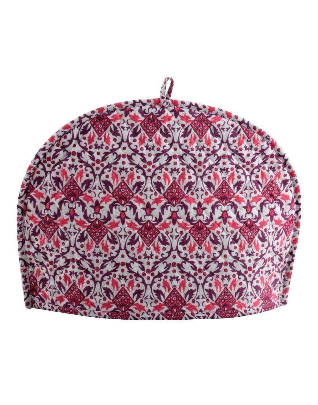 Pink Ombre Mandala Handmade Cotton Printed Tea Pot Décor Cover Indian Traditional Tea Quilt Floral Warmer Tea Cozies Washable Vintage Tea Cosy Indian Mandala Tea Cozy 14 x 11 Inch