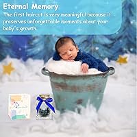 Vista 6 de 1DFAUL Primer recuerdo de corte de pelo, caja de recuerdos de primer rizo para bebé, caja de recuerdos para soporte de recuerdos, recuerdo de pelo