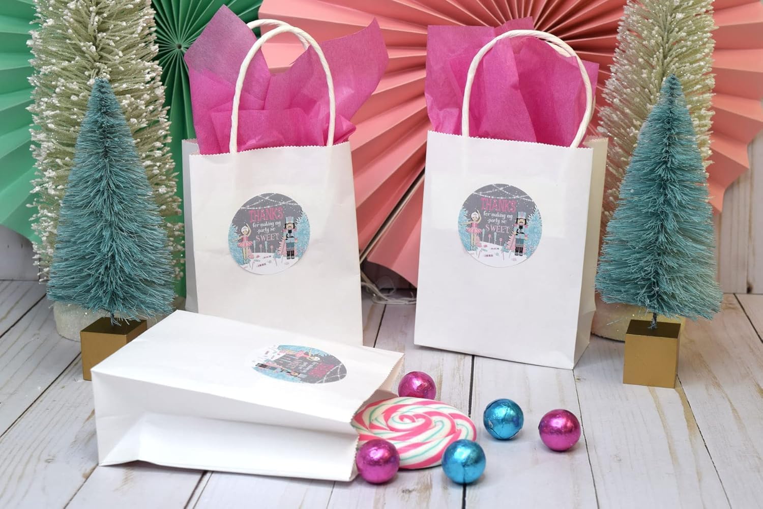 Nutcracker Land of Sweets Holiday Christmas Thank You Sticker Labels, 40 2" Party Circle Stickers by AmandaCreation, Great for Party Favors, Envelope Seals & Goodie Bags - Image 5