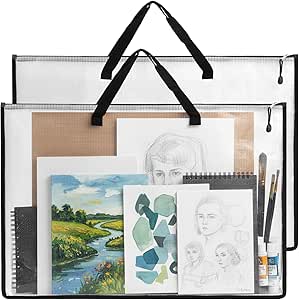 EOOUT 2 Pack 24x36 Inches Art Portfolio Case, Poster Storage Bag with Zipper and Handle