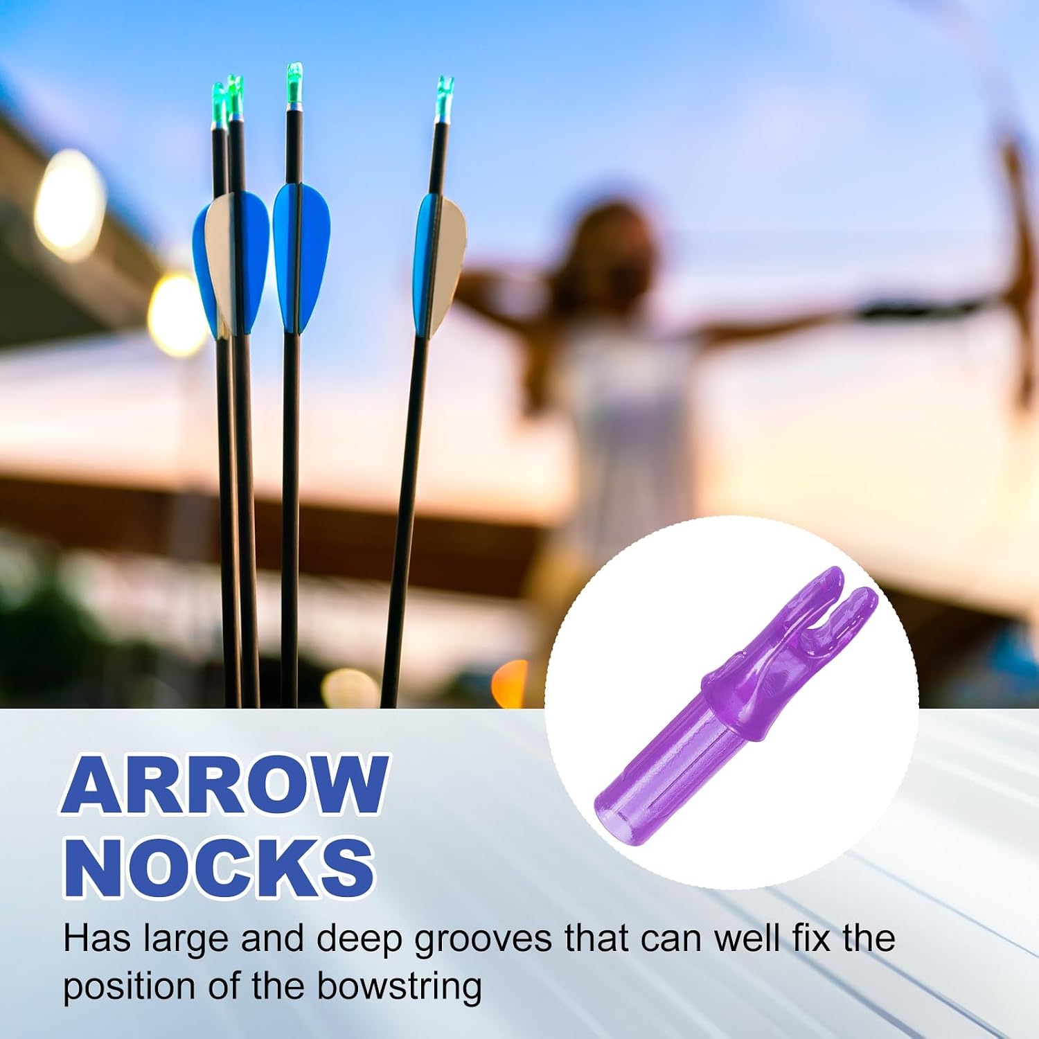 PATIKIL Archery Arrows Nocks 6.2mm, Plastic Insert Arrow Nock Replacement Arrow Tails for Shooting Compound Recurve