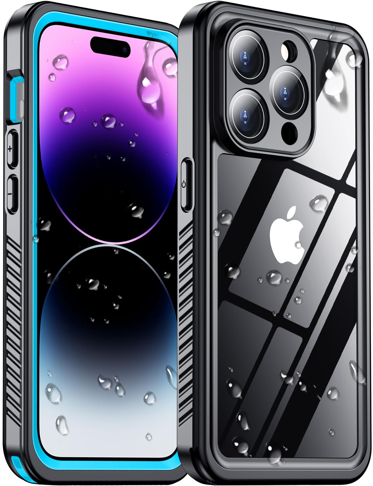 Temdan Compatible with iPhone 14 Pro Max Case Waterproof, Built-in Screen & Camera Protector IP68 Underwater Full Body 14FT Military Dropproof
