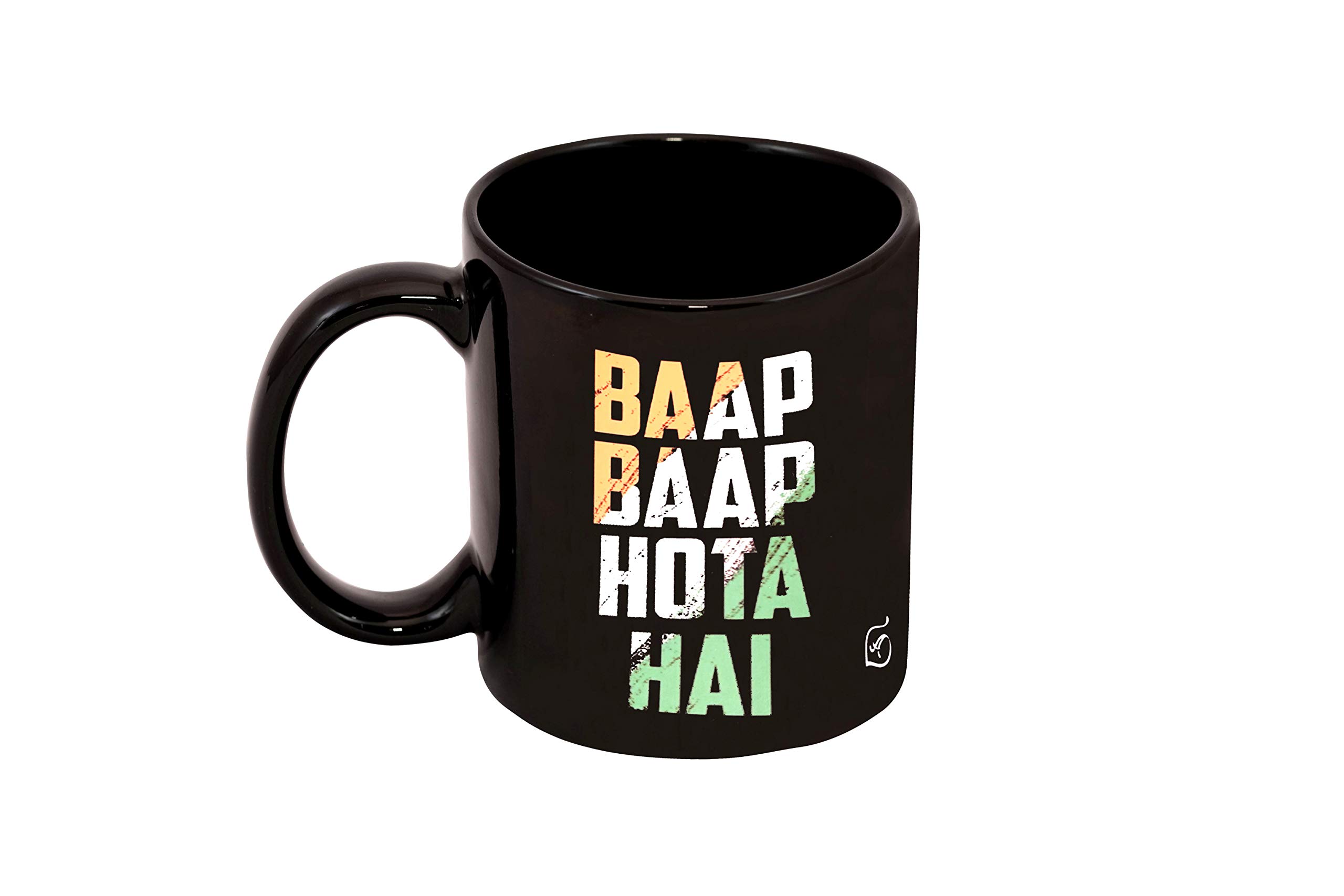Alexus Baap Baap Hota Hai Ceramic Coffee Mug Slogan Quote Printed Ceramic Coffee & Tea Mug, Cup Best Gifts for Wedding/Anniversary/Couple/Marriage/Birthday/Return Gift -(350 ML) - Black