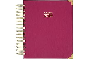 2024 Daily & Monthly Planner, 7" x 8-3/4", Medium, Hardcover, Harmony, Berry