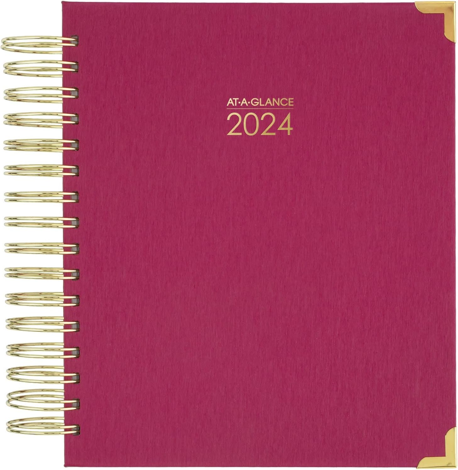 AT-A-GLANCE 2024 Daily & Monthly Planner, 7" x 8-3/4", Medium, Hardcover, Harmony, Berry (6099-806-59-24)