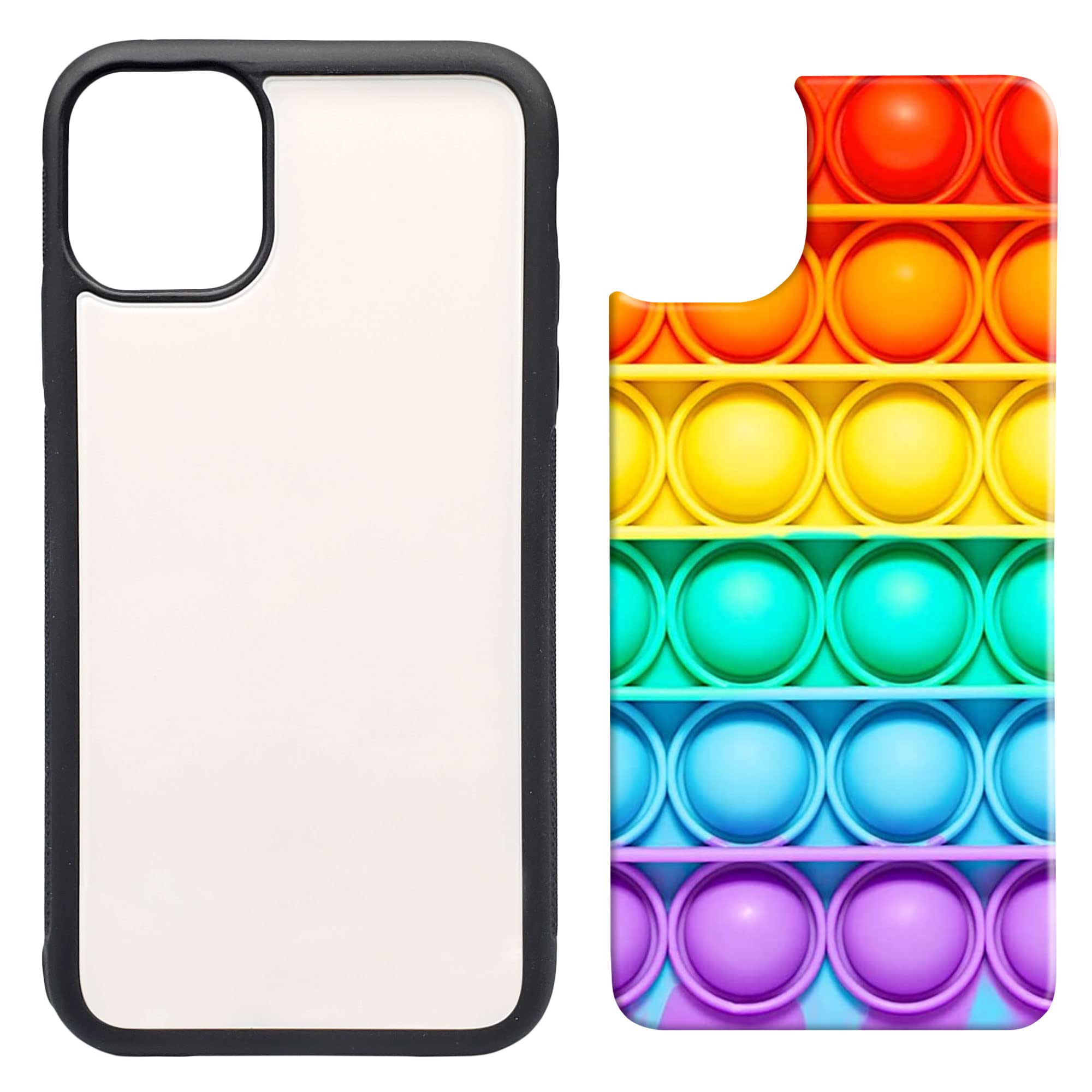 INNOSUB USA Sublimation Phone Cases Set of 5Pcs – Protective Case Compatible with iPhone 11 Includes Tempered Glass Inserts – Cell Phone Case Supports Wireless Charging