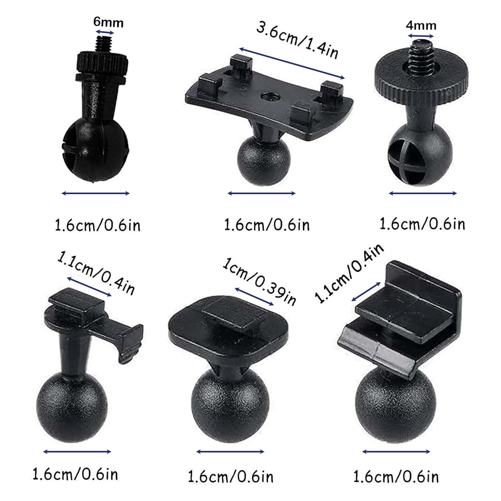 Supporto Universale Dashcam Supporto A Ventosa Per Dashcam E GPS - Set Di 7 Con Adattatori | Angolazione 360° Per Parabrezza E Cruscotto Set Supporti Dashcam Ventosa 360
