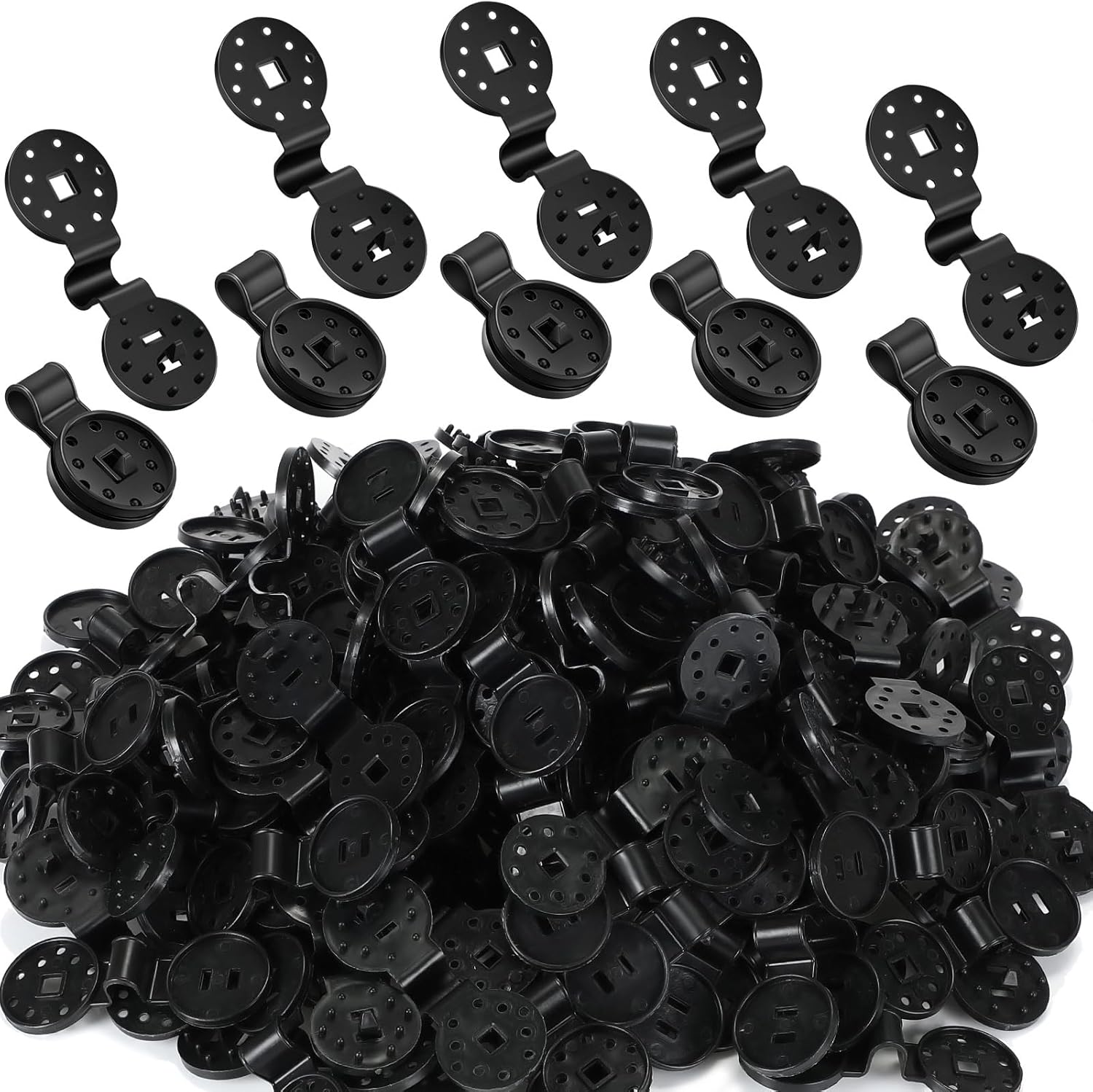 Barydat 600 Pcs Black Shade Cloth Plastic Clips Round Sunshade Net Fixing Clip Fabric Clips for Garden Anti Bird Netting Greenhouse Outdoor Agricultural Netting Fabric Accessories