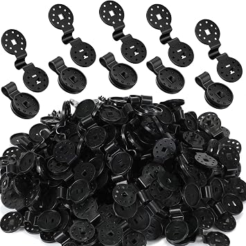 Barydat 400 Pcs Black Shade Cloth Plastic Clips Round Sunshade Net Fixing Clip Fabric Clips for Garden Anti Bird Netting Greenhouse Outdoor Agricultural Netting Fabric Accessories