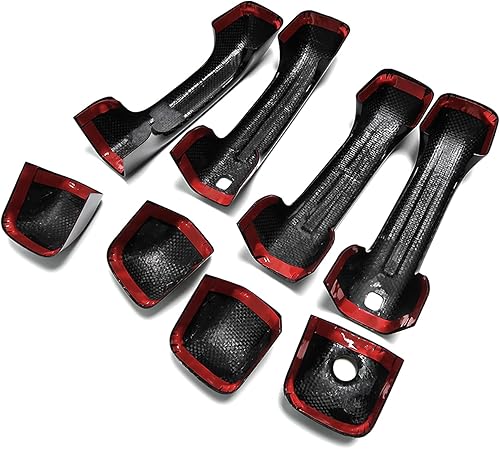 Miniatura 5 de Yipmotiv Cubierta de manija de puerta de fibra de carbono auténtica para Dodge RAM TRX 1500 Rebel Off-Road 1500 2019 2020 2021 2022 2023, carcasa