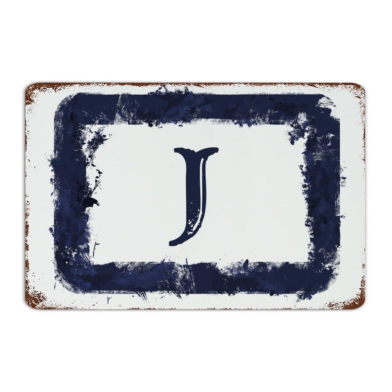 Plaque en métal lettre J décoration murale durable contre la rouille