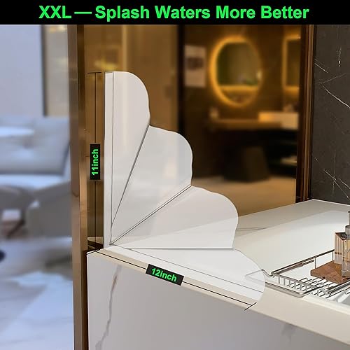 Miniatura 3 de Gosmol Protector de salpicaduras de ducha transparente XXL, protector de agua de ducha de silicona extragrande, protector contra salpicaduras de