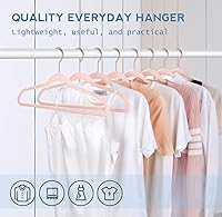 Vista 7 de TIMMY Perchas de terciopelo – Juego (paquete de 50) perchas ultrafinas con construcción resistente, soporta hasta 10 libras – Acabado rosa rubor