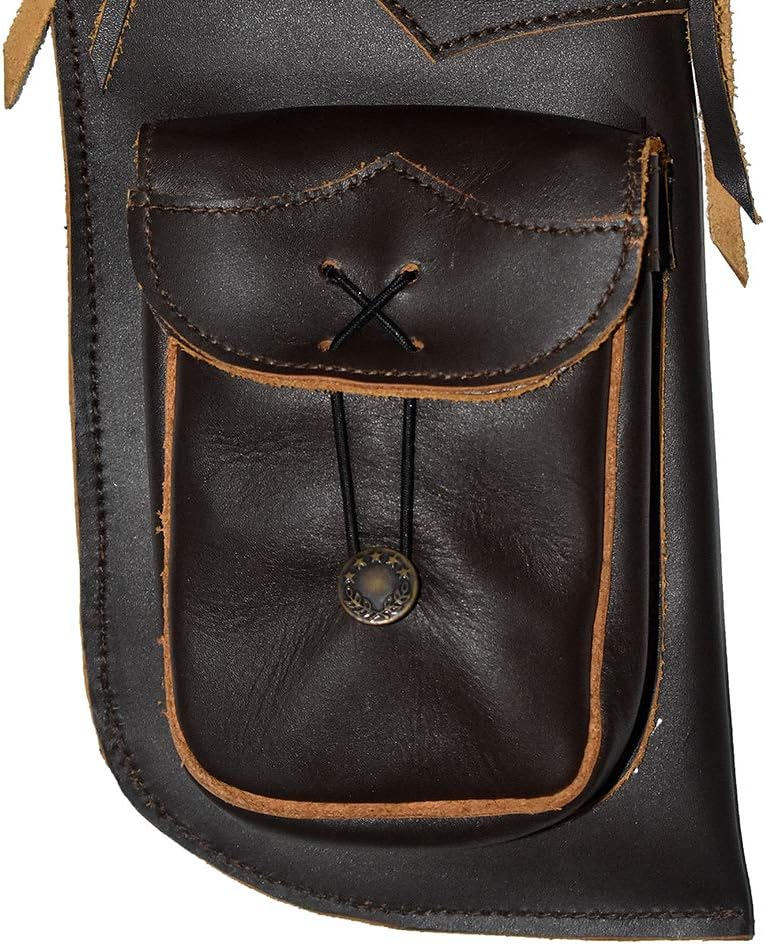 Back Arrow Quiver | Genuine Leather Arrow Holder | Traditional H-Grade Handmade Quiver for Archery Sports | Lightweight & Comfortable | Plain Brown (39cm/15.50 Inches)