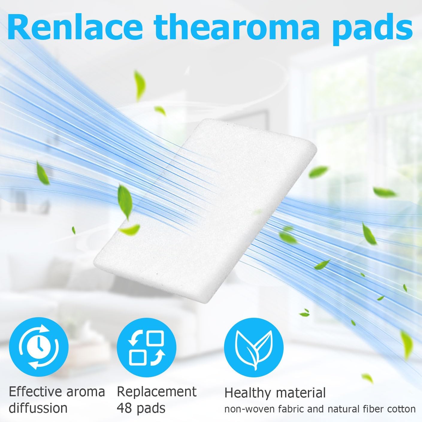 48 Packs Humidifier Aroma Refill Pads Compatible with Dreo HM306 HM311311S HM512S612S HM524 HM713 HM713S813S Dreo Aroma Pads